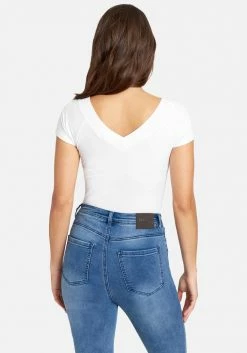 TC Crystal Logo Double V-Neck Short Sleeve Tee