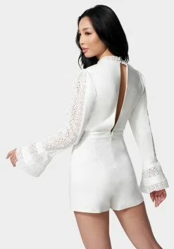 JUMP Ruffle Bell Sleeve Romper Bridal