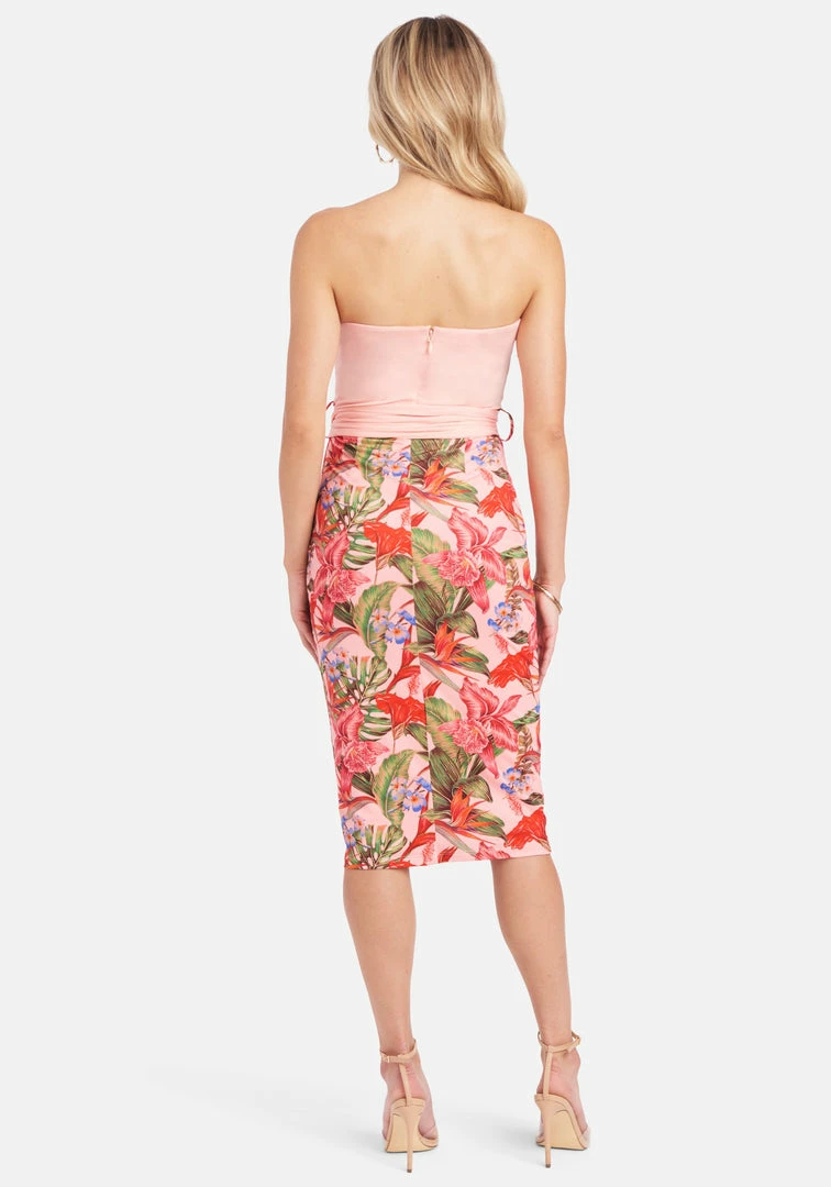 JUMP Belted Strapless Printed Midi 3 JUMP Belted Strapless Printed Midi