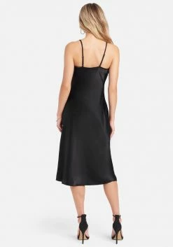 JUMP Satin Cowl Neck Slip Midi Dress New