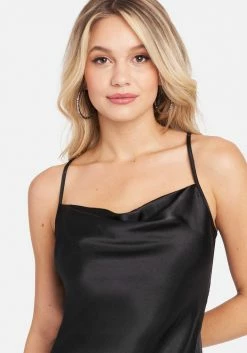 JUMP Satin Cowl Neck Slip Midi Dress New