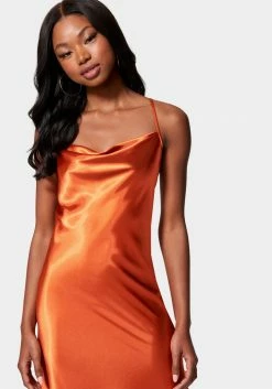 JUMP Spring/Summer Satin Cowl Neck Slip Midi Dress