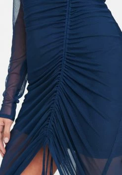 JUMP Long Sleeve Mesh Ruched Dress Festival Season