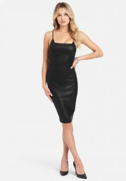 JUMP Faux Leather Midi Dress