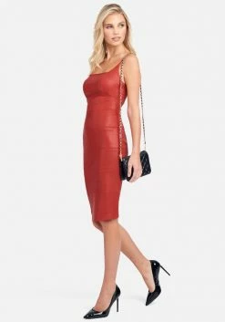 JUMP Bridal Faux Leather Midi Dress