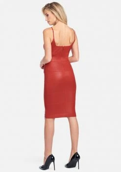 JUMP Bridal Faux Leather Midi Dress