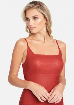 JUMP Bridal Faux Leather Midi Dress