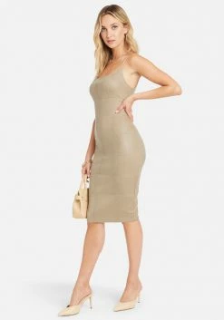 JUMP Faux Leather Midi Dress