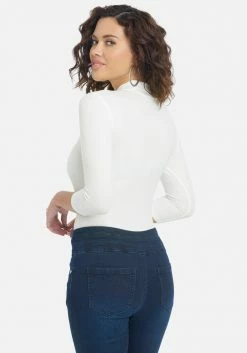 TC Crystal Logo Mock Neck 3/4 Sleeve Tee