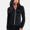 TC Bebe Logo Velour Zip Up Jacket
