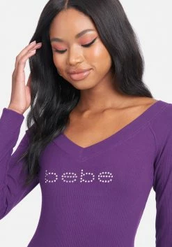 TC Crystal Logo Long Sleeve Dress