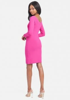 TC Crystal Logo Long Sleeve Dress