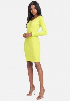 TC Crystal Logo Long Sleeve Dress