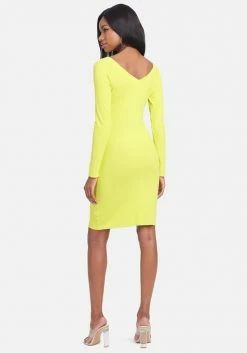 TC Crystal Logo Long Sleeve Dress
