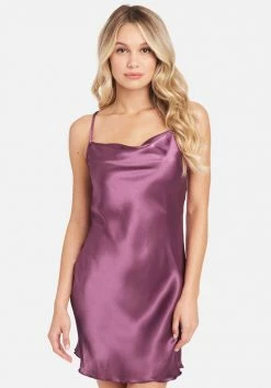 JUMP Bridal Satin Cowl Neck Slip Mini Dress