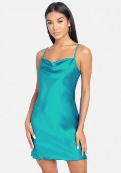 JUMP Satin Cowl Neck Slip Mini Dress Bridal