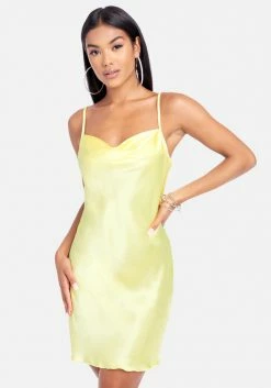JUMP Satin Cowl Neck Slip Mini Dress Bridal
