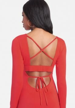 JUMP Open Back Ankle Dress Clothing