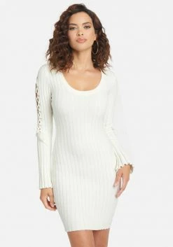 JUMP Clothing Lace Up Sleeve Sweater Dress