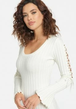 JUMP Clothing Lace Up Sleeve Sweater Dress