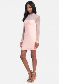 JUMP Crystal Mesh Mini Dress