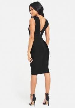JUMP Plunge Neck Bandage Dress