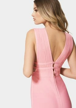 JUMP Bandage Dresses Plunge Neck Bandage Dress
