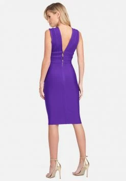 JUMP Bandage Dresses Plunge Neck Bandage Dress