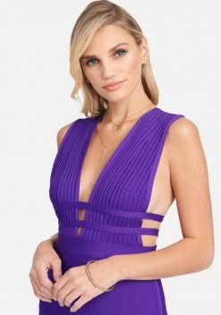 JUMP Bandage Dresses Plunge Neck Bandage Dress