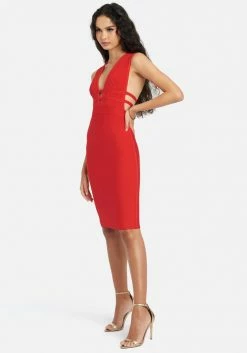 JUMP Plunge Neck Bandage Dress