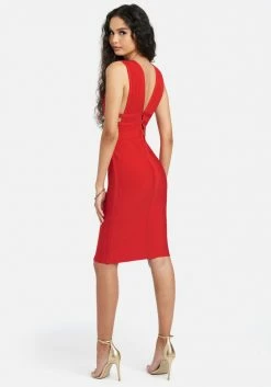 JUMP Plunge Neck Bandage Dress