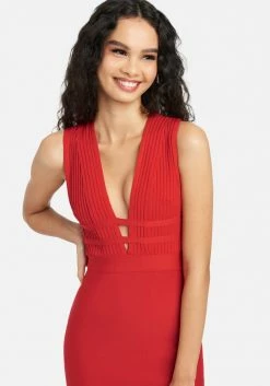 JUMP Plunge Neck Bandage Dress
