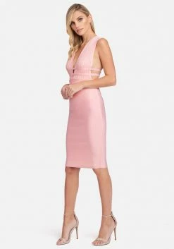 JUMP Plunge Neck Bandage Dress Bandage Dresses