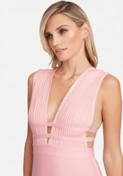 JUMP Plunge Neck Bandage Dress Bandage Dresses