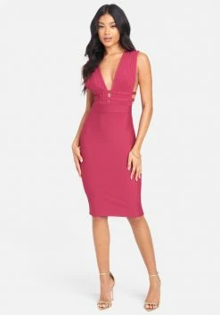 JUMP Plunge Neck Bandage Dress Bandage Dresses