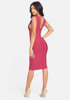 JUMP Plunge Neck Bandage Dress Bandage Dresses