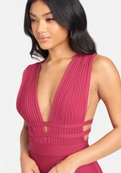JUMP Plunge Neck Bandage Dress Bandage Dresses