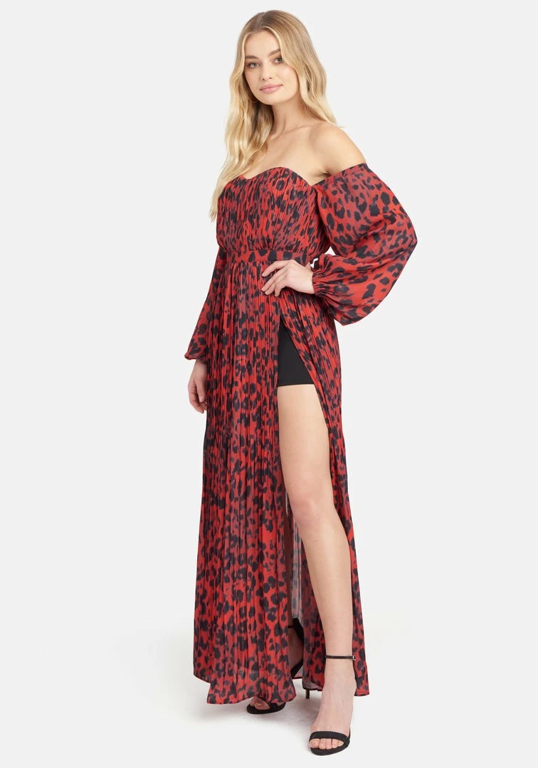 JUMP Off The Shoulder Front Slit Maxi Dress 2 JUMP Off The Shoulder Front Slit Maxi Dress