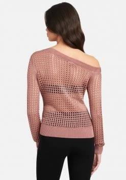 TC Open Knit Off Shoulder Sweater Top