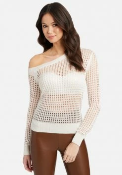 TC Open Knit Off Shoulder Sweater Top