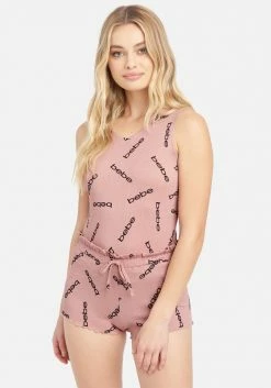 PPI Bebe Logo Waffle Short Set Clothing