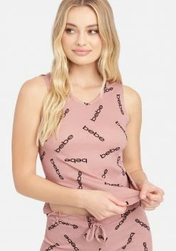 PPI Bebe Logo Waffle Short Set Clothing