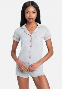 PPI Solid Button Up Collar Short Set