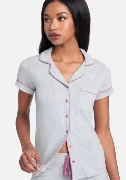 PPI Solid Button Up Collar Short Set