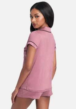 PPI Solid Button Up Collar Short Set Logo