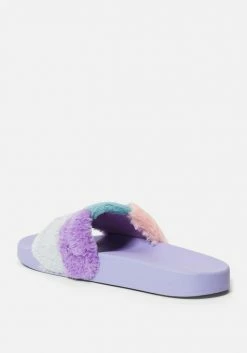 ZIGI Fantasia Plaid Faux Fur Slides Shoes