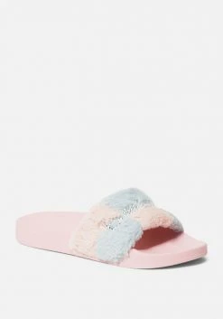 ZIGI Fantasia Plaid Faux Fur Slides Shoes