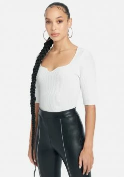 TC Sweetheart Neck Sweater Top Clothing