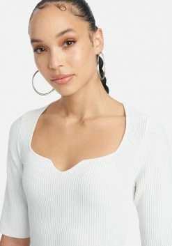 TC Sweetheart Neck Sweater Top Clothing