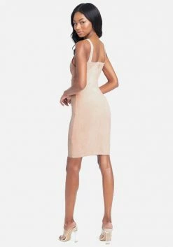 JUMP Corset Detail Suede Midi Dress 7 JUMP Corset Detail Suede Midi Dress